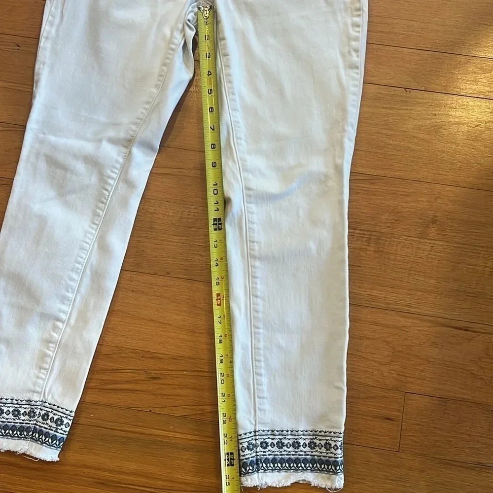Earl Jean Womens Embroidered Skinny Ankle Raw Hem Jeans Size 10 - Picture 7 of 9